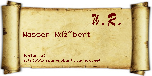 Wasser Róbert névjegykártya